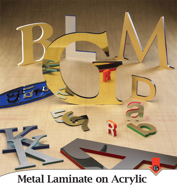 Metal Laminate on Acrylic Letters