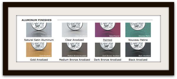 brushed aluminum finishes