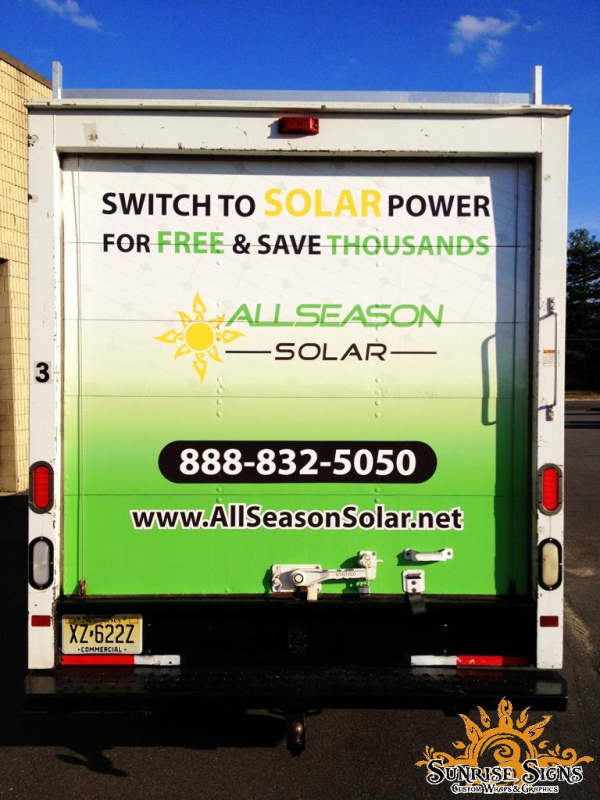 Solar contractor box truck wraps