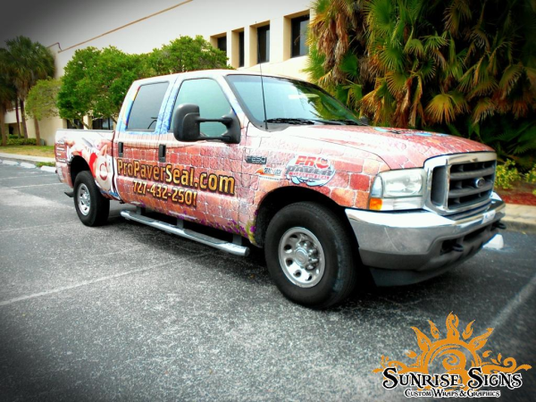 Pool and patio contractor truck wraps