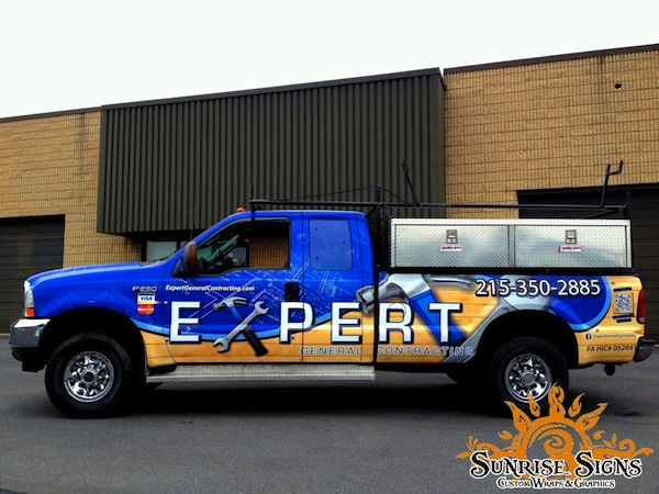 Contractor cheap business advertising with vehicle wraps