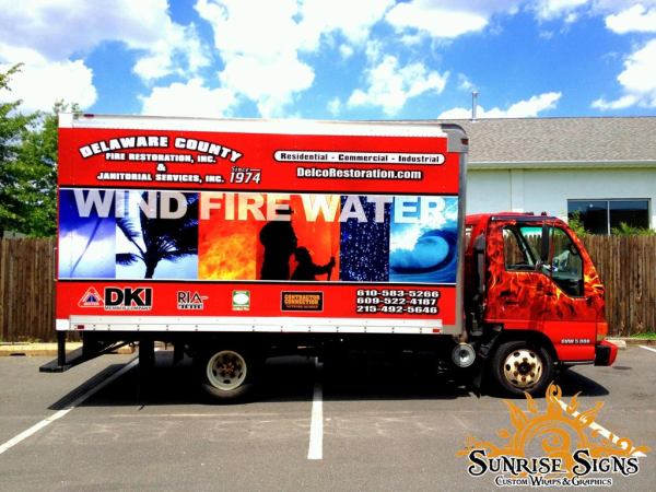 Contractor fleet wraps for box trucks