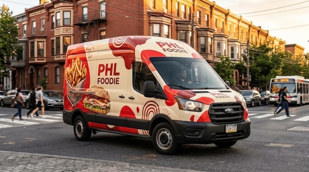 Food Delivery Van Wrap in Philadelphia