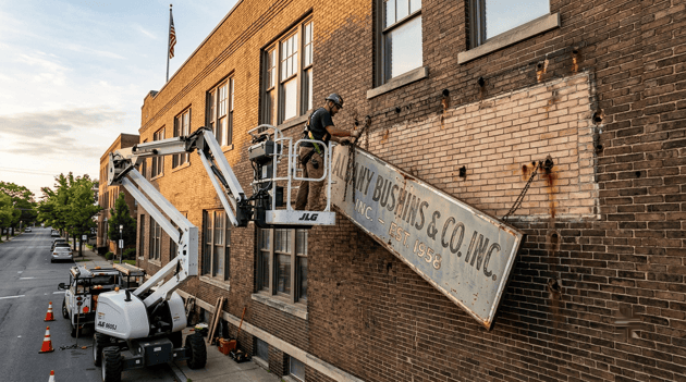 Sign removal and installation
